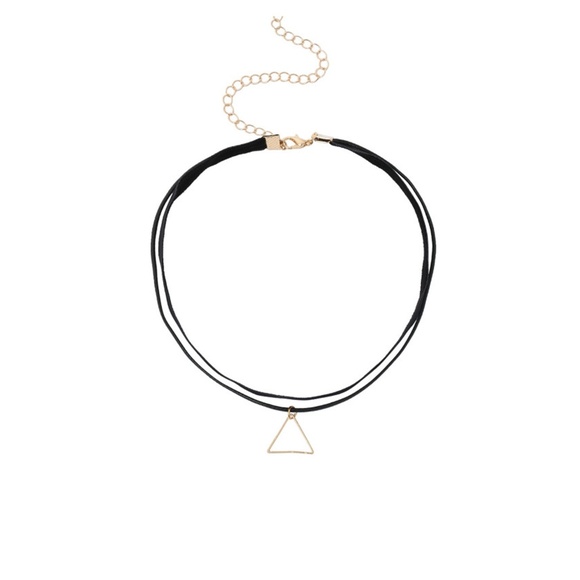 MBM Unlimited Jewelry - Black Gold Double Layer Triangle Pendant Choker